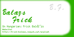 balazs frick business card